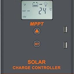 F FABOBJECTS® 12Volt/24Volt Automatic Voltage MPPT Solar Controller Solar Panel Regulator LCD Display Solar Controller with Backlight Multiple Load Control Modes Solar Controller-3