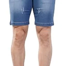 nivasu Men's Cotton Blend Regular Fit Denim Shorts – Light Blue-picture-4