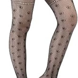 Women/girls Black Self Design Pattern Fishnet Stretchable Pantyhose Stockings-image-31