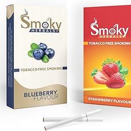 Pack of 2 Flavours 100% Tobacco & Nicotine Free Cigarette (STRAWBERRY - BLUEBERRY) - 10Sticks x 2-image-78