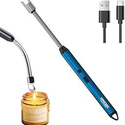 NEWDRU Rechargeable Electric Gas Lighter for Cooking Gas Stove, Kitchen, Pooja Candles & Diyas | USB Charging, Windproof, 360° Flexible Lighter (Buy from Real Seller - Check Sold by NEWDRU) - Blue-image-82