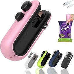DEEVAA Sealing Clip - Portable Mini Sealing Machine Handheld Packet Sealer for Food, Snacks, Chips, Fresh Storage, Plastic Bag Sealing Machine, Multicolor ÂÂ Pink-image-82