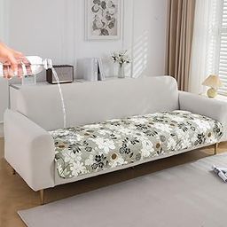 HOKIPO Water Repellent + Waterproof Quilted Sofa Mats | Make Your Own Sofa Cover Set | Length 220cm - Feather Brown Floral (AR-5250-C1)-image-67