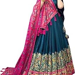 SORATH Women's Lehenga Choli | Tussar Silk With Patola Flower Print With Foil Work For Women Solid Patola Flower Print And Foil Work Lehenga choli-picture-11