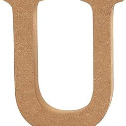AmericanElm 6 Inch Unfinished MDF English Upper Case Alphabets U Cutouts for DIY Art and Craft Work (U_H x Thick -6 in x 11mm)-image-9
