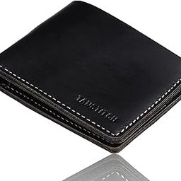Mens Wallets - Full Grain Leather RFID Wallet for Men with ID Window, Card Slots and Cash Pocket (Medium, Black)-picture-56