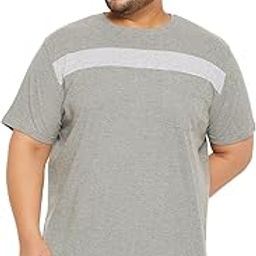 Plus Size Men's Regular Fit Textured Round Neck Tshirt-0