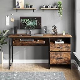 Office Table For Work From Home | Computer Table For Home With Drawer Storage/Diy - Engineered Wood, Powder Coated, Black-picture-24