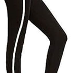 Gym Wear Leggings Ankle Length Workout Trousers | Stretchable Striped High Waist Sports Fitness Yoga Track Pants for Girls & Women (Free Size) (Black) (Pink)-image-75