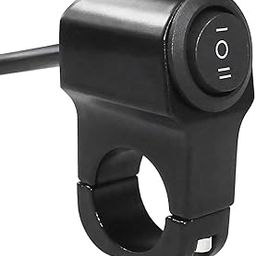 TRP TRADERS Motorcycle Handlebar Light Switch 12V CNC Aluminium Alloy Botton Waterproof Switches for Motorcycle Light Bike Light Spotlight- Fits 7/8" Handlebars (22mm) (Single On-Off-On)-0