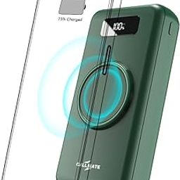 CALLMATE Wireless 20000 mAh Lithium Polymer Digital Display Power Bank with in-Built 4 in 1 Cable USB Input Port W-006 with 15 Watt Fast Charging (Green)-image-47