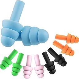 Reusable Silicone Earplugs, 5 Pairs of Noise Reduction Ear Plugs, Suitable for Sleeping, Swimming, Snoring, Concerts, Airplanes, Travel,work-26