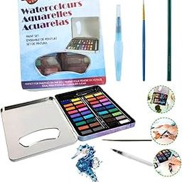 ARROLLIANT Classic Watercolor Paint, Set of 36 Vibrant Color Cakes, Includes 1 Water Brush Pen, Art Supplies Travel Watercolor Kit for Adults, Artists, and Students-picture-10