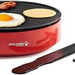 Holstein Housewares HH-09217002R Crepe Maker, Stainless Steel, Red-picture-11