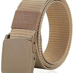 Woven Fabric Tactical Belt, Metal-Free Plastic Buckle, Airport Friendly, Free Size, Fits Waist Sizes Up to 44 Inches, Vegan Material-image-53