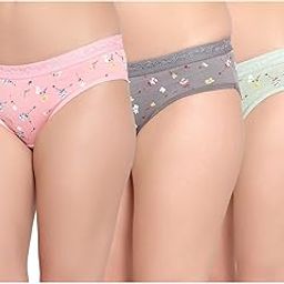 Stand Out, Among Crowd Women Pack of 3 Multicoloured Floral Print fabrict Printed Cotton Low Waist Bikini Panty-picture-1
