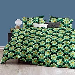 Bask and Belle Printed Single Comforter – 100% Cotton, 180 GSM, Soft & Breathable Quilt for Summer & Mild Winters (Green, Floral)-image-32