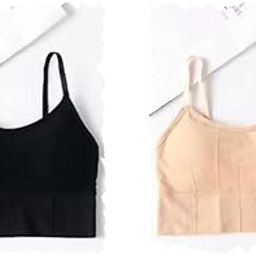 Women’s Lightly Padded Sports Bra and Panty Set | Shapewear Sports Bra Suitable for Gym Running Swimming Night wear | Seamless Smooth Silk Sports Bra FRRE Size Pack of -2 Beige-Black-picture-17