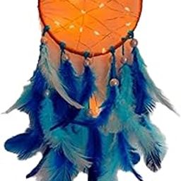 Ridhi's Enterprises 6 Inches Dream Catcher with LED Lights - Handmade Wall Hanging for Bedroom, Balcony, Garden-image-32