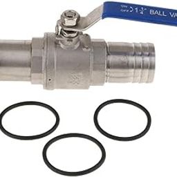Losa 304 Stainless Steel Ball Valve Nozzle Weldless Bulkhead Barb Hose 40.5MM-picture-22