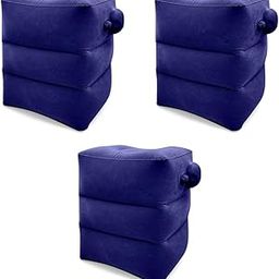 HANNEA Inflatable Air Travel Pillow Long Footstool Seat Rest Foldable for Flight Home Office Self-inflatable for Adult Kids Dark Blue 3 PCS-12