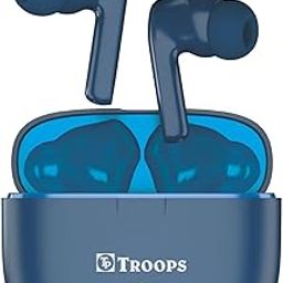 TP TROOPS Wireless in Ear Earbuds with Mic, 48H Playtime, V5.0 Low Latency Gaming with ENC, 13mm Bass Drivers Ear Buds TWS, Quick Charge (Blue)-image-9
