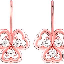 925 Silver Anushka Sharma Rose Gold Three Leaf Clover Earrings | Gifts for Girlfriend, Gifts for Women & Girls| With Certificate of Authenticity and 925 Stamp | 6 Month Warranty*-image-13