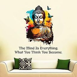 Design Zoo Gautam Buddha Mind is Everything PVC Wall Sticker-image-96