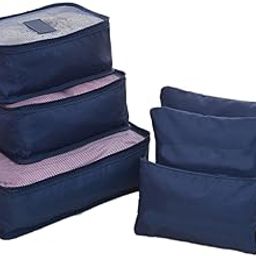 VOXBIT Traveling 6 pcs Cloth Organizer Pouch Laundry Zipper Bags Travel Luggage Packing Organizers with Bag Traveling Multipurpose Waterproof High Capacity Clothes Tidy Portable Case, Polyester-image-83