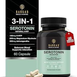 Bargad Serotonin Support Supplement – 5-HTP 200mg with L-Tryptophan, B6, Magnesium & Herbal Blend – Mood, Relaxation & Sleep Support – 60 Vegan Capsules – Non-GMO, Gluten-Free-image-2