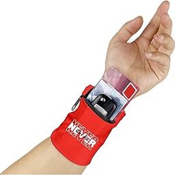 95MILES GARMENTS Red Never Giveup Printed Wrist Band Wallet Wrist Pouch for Multiuses Wristband Wallet for Sports Gym Exercise Outdoor Activities Zipper Type Pcs 2-image-32