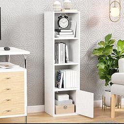 Lukzer 4 Layer Wooden Book Rack/Shelf/Stand | Multipurpose Storage Cabinet & Bookshelf with Open & Enclosed Shelves | Compact Organizer for Bedroom, Kitchen, Living Room & Office (MR-023/White)-21