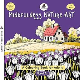Mindfulness Nature Art: A Colouring Book for Adults - Floral Art - Mind Relaxing, Stress Relieving Coloring Book-image-54