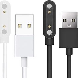 Compatible with EIGIIS Smart Watch Charger, Magnetic USB Charging Cable Replacement Charger Cable Compatible with EIGIIS K22 Smart Watch/K55/K27 Smart Watch/K28 Smart Watch (2 Pack-Black+White)-56