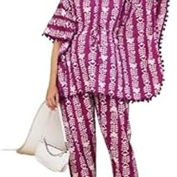 Women's Wine Printed Maternity Kaftaan Set-picture-29