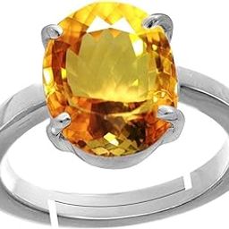 11.00 Ratti to 10.00 Carat Original Oval Shape sunela Stone Silver Plated Ring Original sunehla Stone Citrine Topaz Stone for Unisex-56
