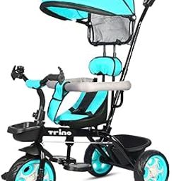 Trino Baby Tricycle, Parent Control Push Handle, Adjustable Canopy, 1-5 Years, 35kg Capacity, Turquoise-picture-27