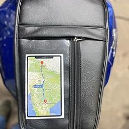 Sahara Seats Leather Pocket Tank Cover | Compatible with Apache RTR 160 4V/180/200 4V Mobile Tank Cover (Black)-image-81