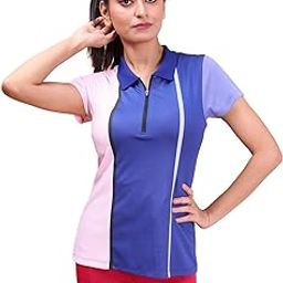 Colors Womens PLAYSURE Dry FIT Activewear Polo T-Shirt | 100% Polyester Fabric | Zip Placket | Reflective Logo | Stretchable | Regular Fit-image-49