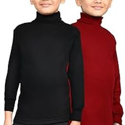 Lux Cott's Wool Boys High-Neck Full Sleeves Thermal Top | High Neck Thermal Top for Boys | Pack of 2-image-23