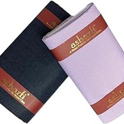 Men Pant Shirt Fabric Combo Gift Set | Polycotton Unstitched Men's Fabric Set | Lightweight & Breathable Unstitched Fabric for Men | Men's Pant Shirt Combo Set for Summer (LAVENDER)-image-45