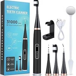 US1984 Sonic Electric Toothbrush for Adults, 5 Modes, Teeth Whitening Kit 2 Brush Heads, 2 Cleaner & Battery Last up to 20 Days, teeth cleaner plaque remover, IPX7, Electric Power Tooth brush (black)-picture-16