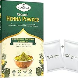 Kokila Organic Henna Powder for Natural Hair Color, 100% Natural Henna leaves Powder 1 Box 200Gm (2 Pouches - 100gm Each)-41