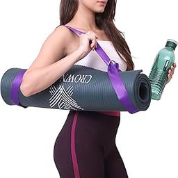 Crown Cult Yoga Mat for Women and Men 15MM NBR Material with Carrying Strap, Extra Thick Exercise Mats for Workout Yoga Mat for Women for Workout, Yoga, Fitness, Exercise Mat Anti Slip Yoga Mats Exercise Mat for Home, Gym, Pilates & Workout (With 1 Year Warranty)-image-8