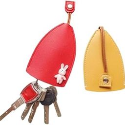 Cute Fruits Leather Key Bag Creative Pull Out Key Sleeve Capacity Car Key Case for Women & Girls Compact Leather Key Holder Pouch (Multicolor)-picture-22