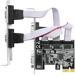 SaiRetail.Com 4 Port PCI-E RS232 Serial Adapter Card, PCI-E Serial Expansion Card, RS232 PCI Express x1 Serial DB9 COM Expansion Card for PC-30
