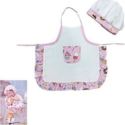 Sweet Panda Set of 2 Baby Designer Chef Costume for Photoshoot | Unisex Baby Apron with Cap Photoshoot Dress for 3-12 Months | New Born Baby Photoshoot Costume | Baby Chef Dress for Photoshoot-image-16