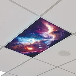 Outus 4 Pcs Fluorescent Light Cover Classroom Lighting Cover with 10 Magnets Light Filter Magnetic Ceiling Panel Decoration 2 x 4 ft (23.62 x 47.24 in) Reduce Glare for Office School(Dreamy Sky)-17