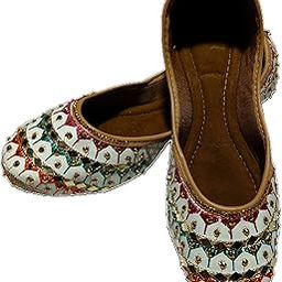 Women's Handmade Embroidered Jutti – Traditional Ethnic Footwear with Beads & Mirror Work-picture-3