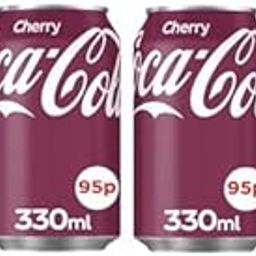 Coca colas Cherry Flavored Soft Drink Combines the Classic Taste With a Sweet and Smooth Cherry Flavor 330ml Pack Of 4 Imported-4